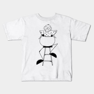 Watermelon lover minimalist line art Kids T-Shirt